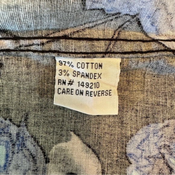 Rock Roll N Soul Blue Rose Button Down Shirt Small - Picture 7 of 10